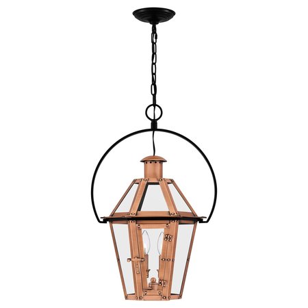 QUOIZEL Burdett 2-Light Aged Copper Outdoor Hanging Lantern BURD1916AC